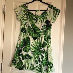 Hawaiian Off Shoulder Ruffle Dress Size XL